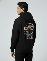Demon Slayer Inosuke Black Hoodie | Teeyatra | Anime
