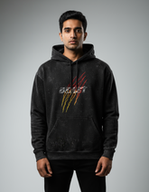 "BEAST" Claw Mark Graphic Oversized Acid Washed Hoodie | Teeyatra