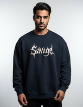 Spiky "Savage" Pullover Oversized Sweatshirt | Teeyatra