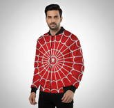 Spiderweb Graphic Zip-Up Bomber Jacket | Teeyatra