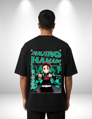 Demon Slayer Tanjiro Kamado Anime Oversized T-Shirt | Teeyatra