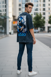 Gojo Satoru Limitless Acid Washed Oversized Tee | Teeyatra | Anime