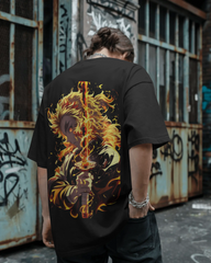 Rengoku Flame Oversized Classic T-shirt | Demon Slayer | Teeyatra | Anime
