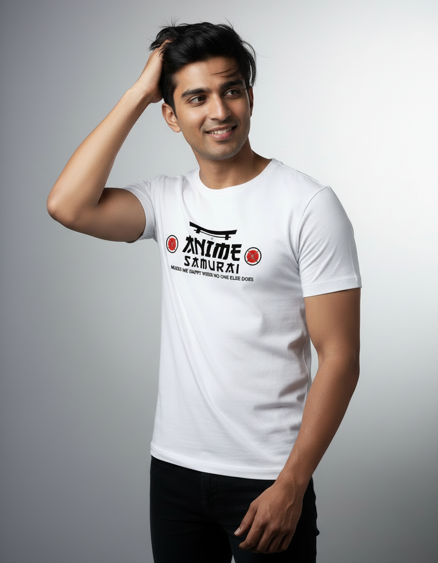 "Anime Samurai" Warrior Spirit Regular Fit T-Shirt – Teeyatra Arts Edition