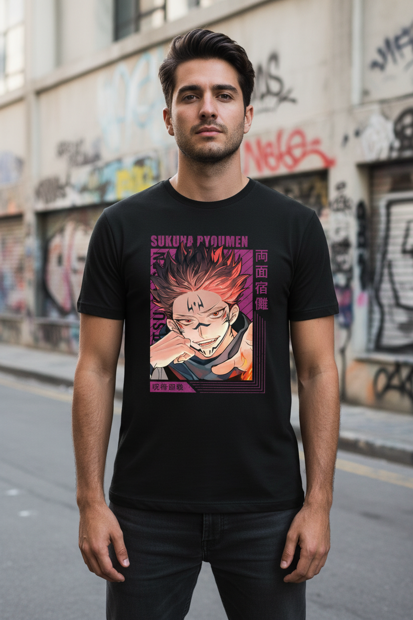 Teeyatra Premium Regular Fit Anime Tee: Ryomen Sukuna Edition