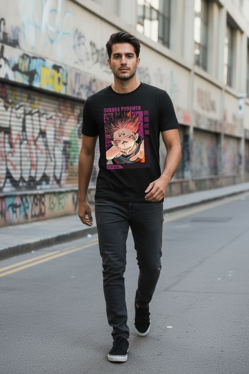 Teeyatra Premium Regular Fit Anime Tee: Ryomen Sukuna Edition