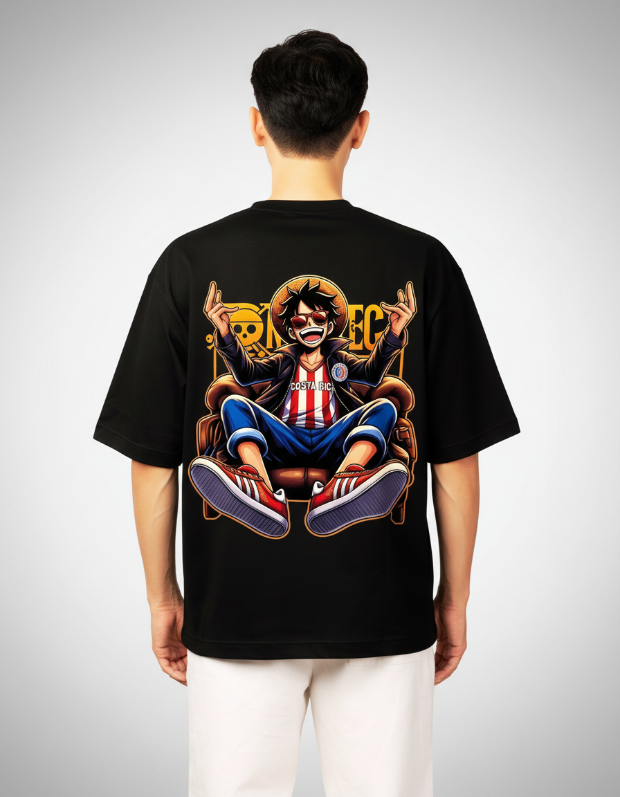 Straw Hat Luffy Graphic | Premium 240 GSM One Piece Oversized Anime Tee