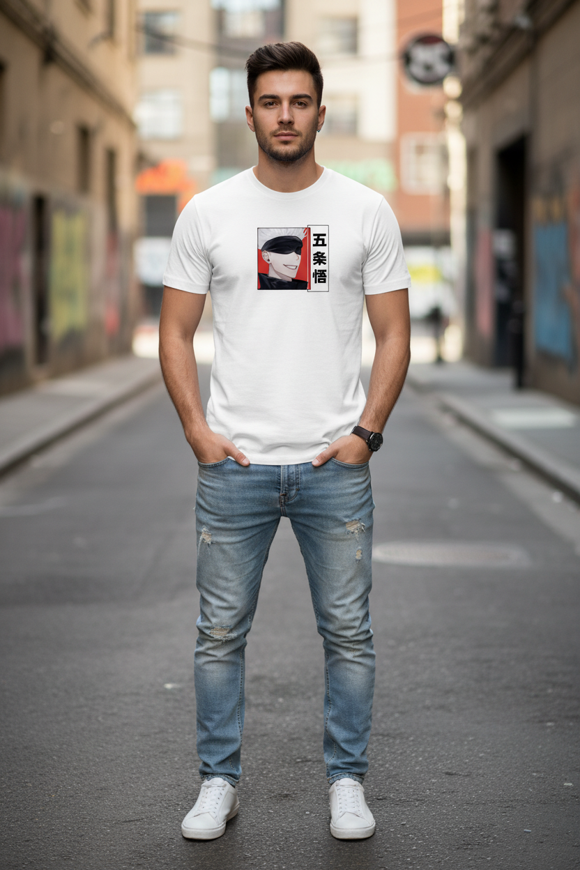 Teeyatra Gojo Anime Graphic Regular Fit T-Shirt | Premium DTF Print