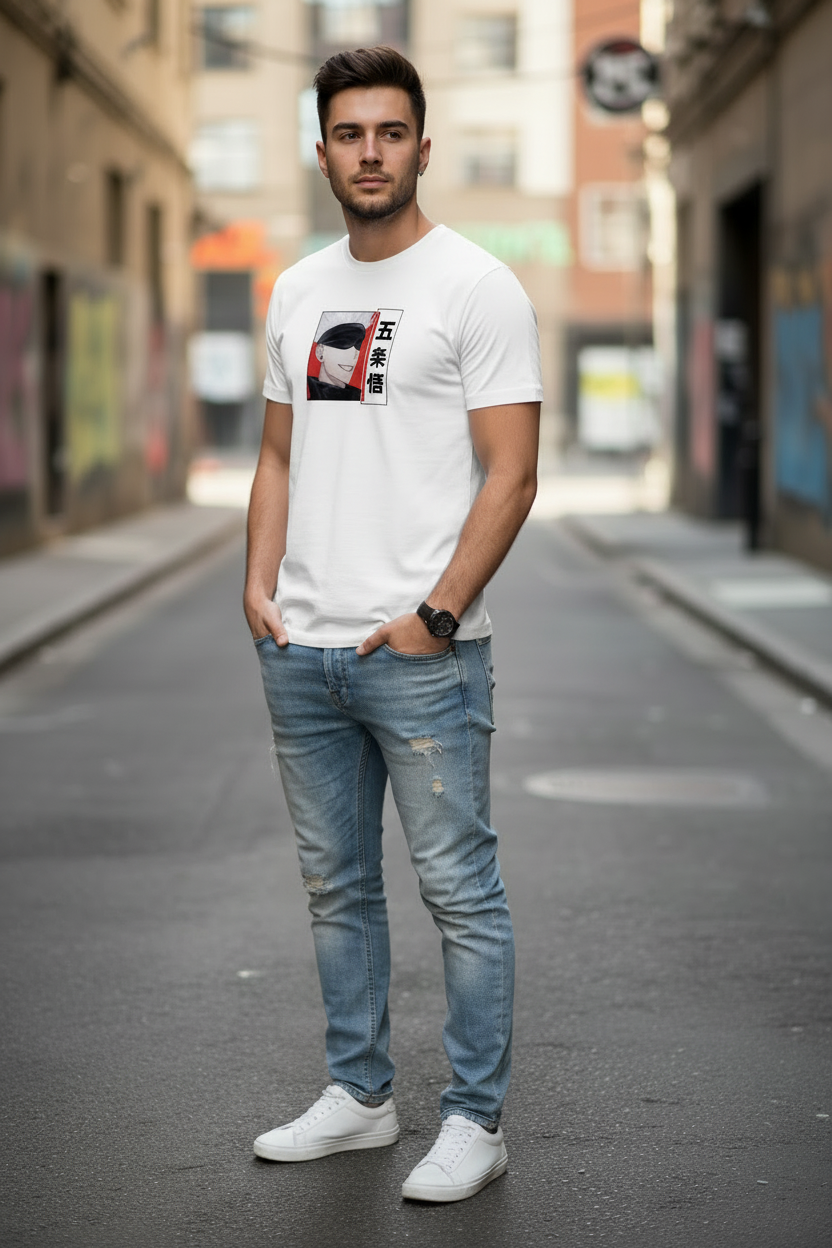 Teeyatra Gojo Anime Graphic Regular Fit T-Shirt | Premium DTF Print