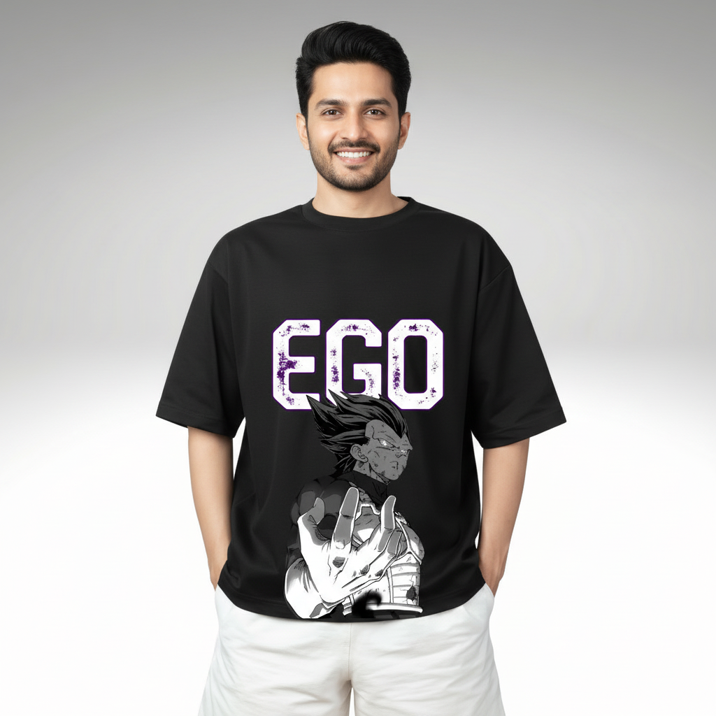 EGO Typography Graphic | Premium 240 GSM Heavyweight Oversized Streetwear Tee