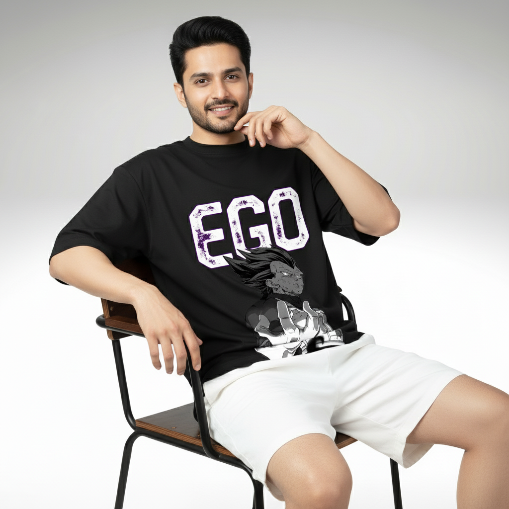 EGO Typography Graphic | Premium 240 GSM Heavyweight Oversized Streetwear Tee