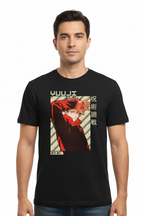 Teeyatra "Yuji" Anime Graphic Tee – Premium Black Regular Fit T-Shirt