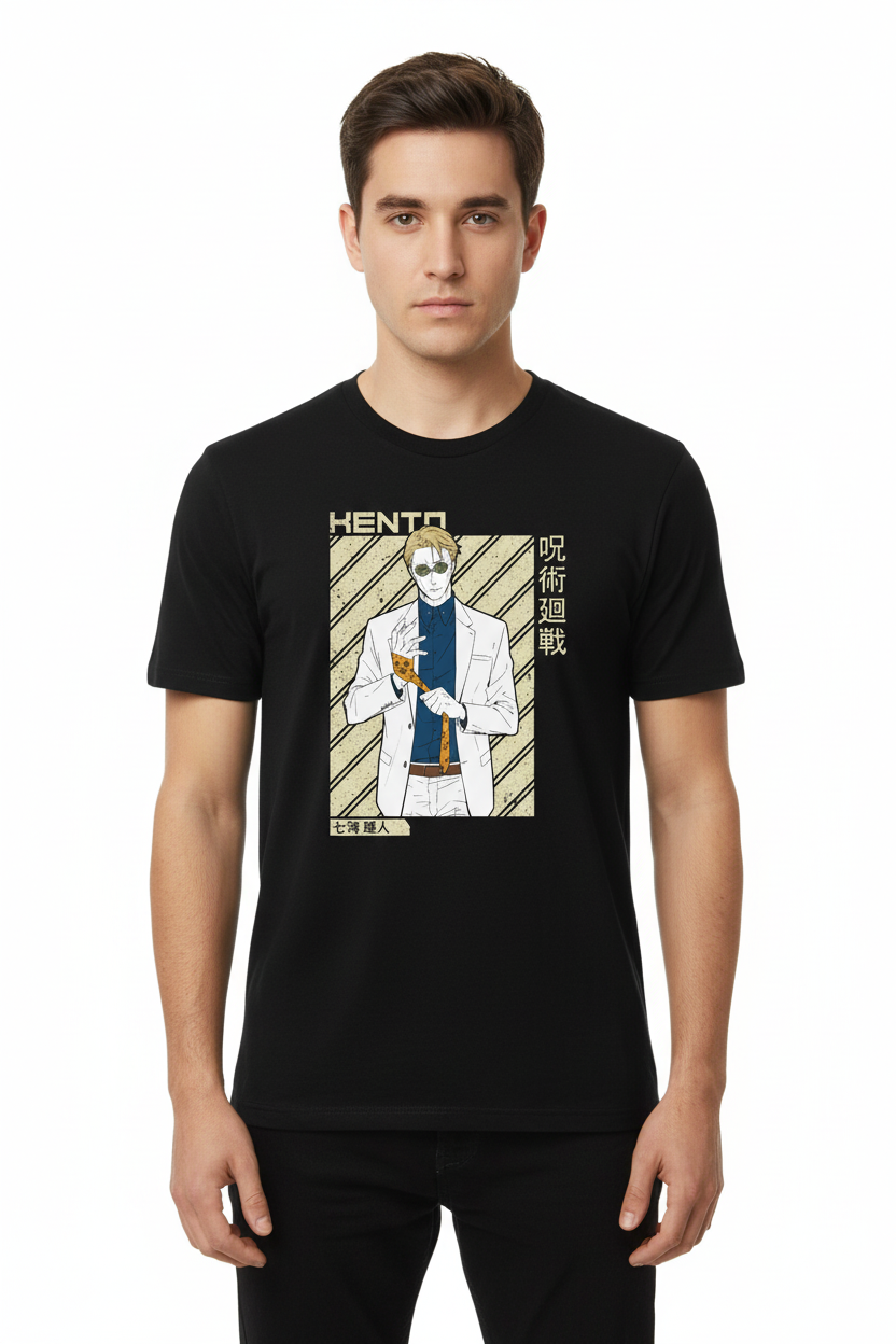 Teeyatra Nanami Kento "7:3" Edition Black Regular Fit Graphic T-Shirt