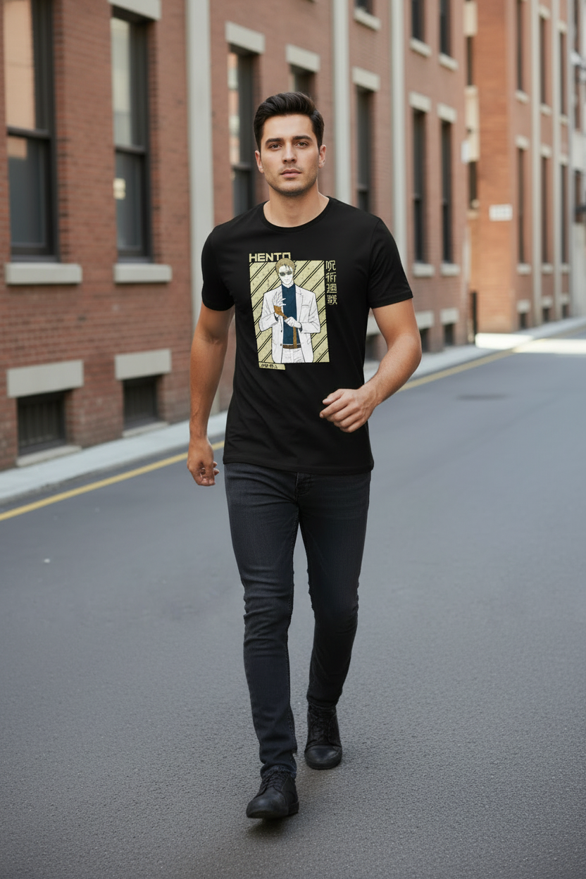 Teeyatra Nanami Kento "7:3" Edition Black Regular Fit Graphic T-Shirt