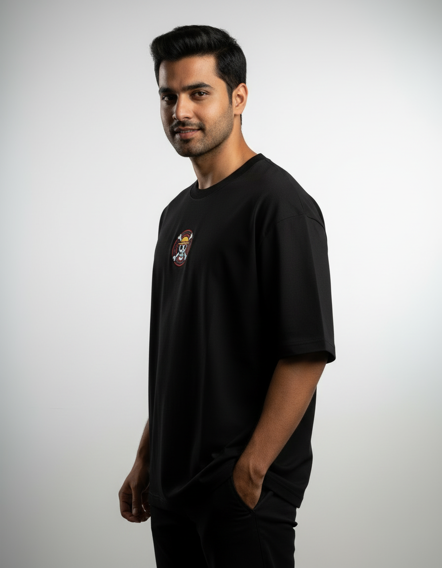 Straw Hat Luffy Graphic | Premium 240 GSM One Piece Oversized Anime Tee