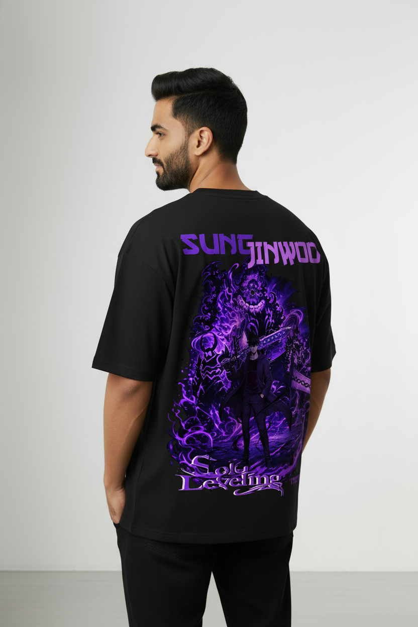 Sung Jin Woo Oversized French Terry T-Shirt | 240 GSM | DTF Print | Teeyatra