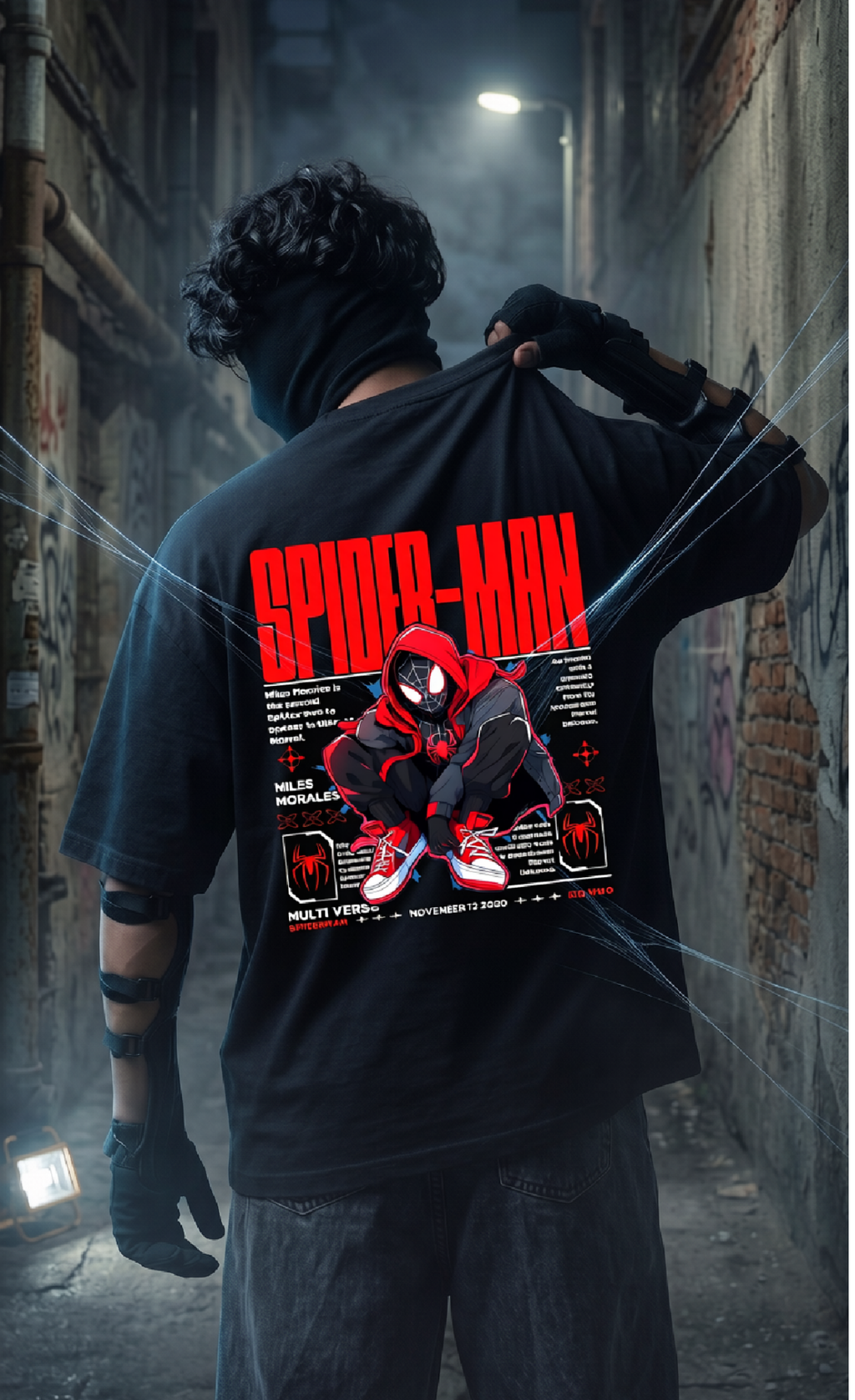 Teeyatra Spider-Verse Shadow Oversized T-Shirt