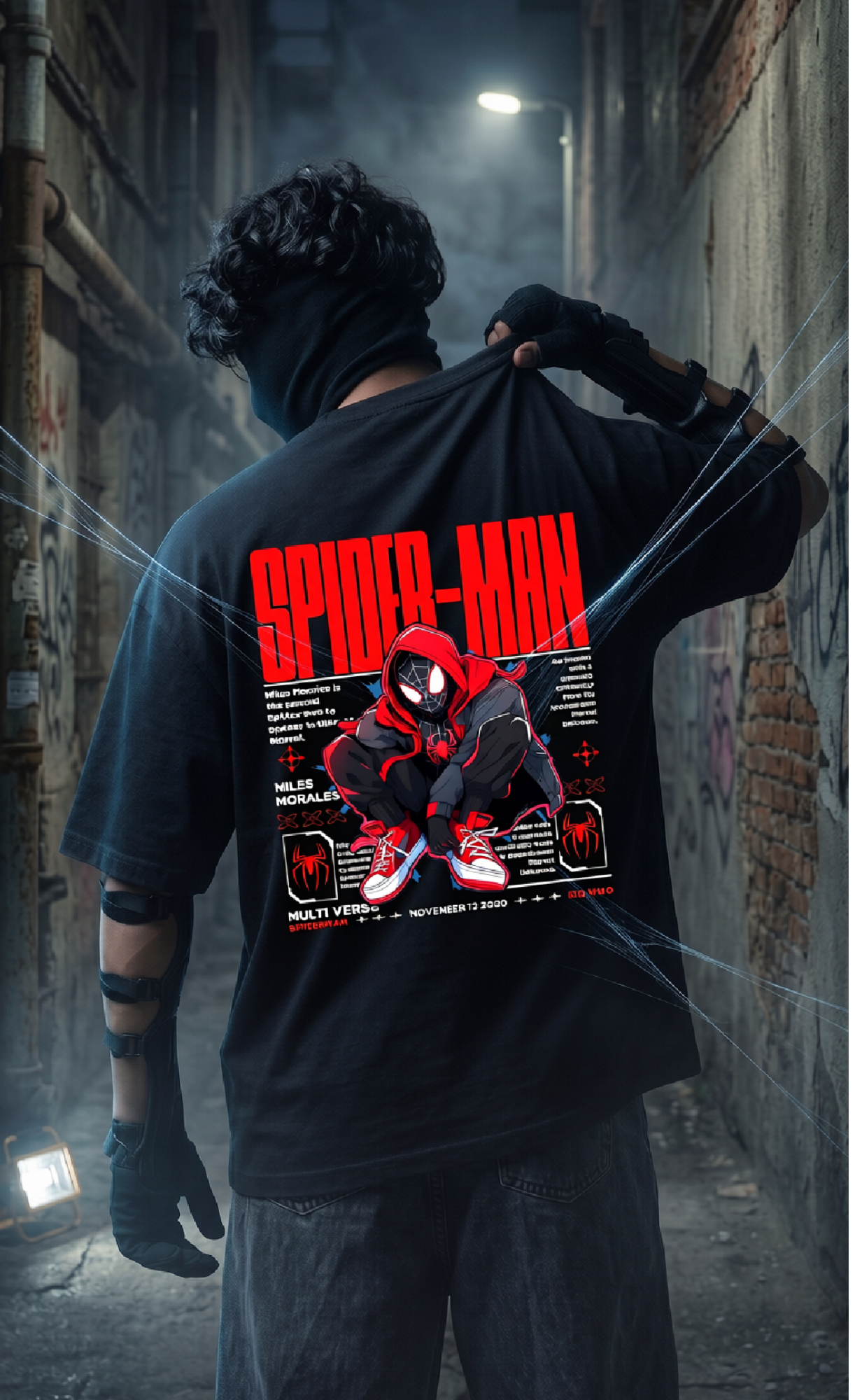 Teeyatra Spider-Verse Shadow Oversized T-Shirt