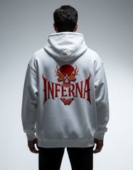 Unleash the Fire: Inferno Skull Men's Oversized Hoodie | Teeyatra