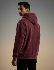 Men's Spider Symbol Acid Washed Hoodie | Teeyatra
