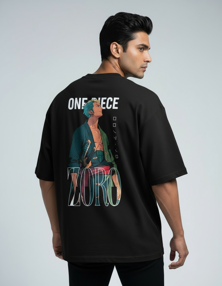 Roronoa Zoro "King of Hell" Streetwear – Premium 240 GSM Terry Cotton Oversized T-Shirt