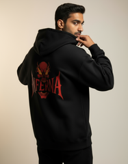 Unleash the Fire: Inferno Skull Men's Oversized Hoodie | Teeyatra