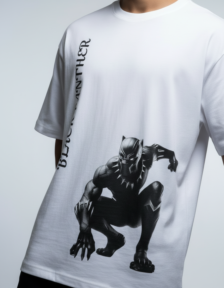 Stealth Black Panther Graphic | Premium 240 GSM Oversized Streetwear Tee