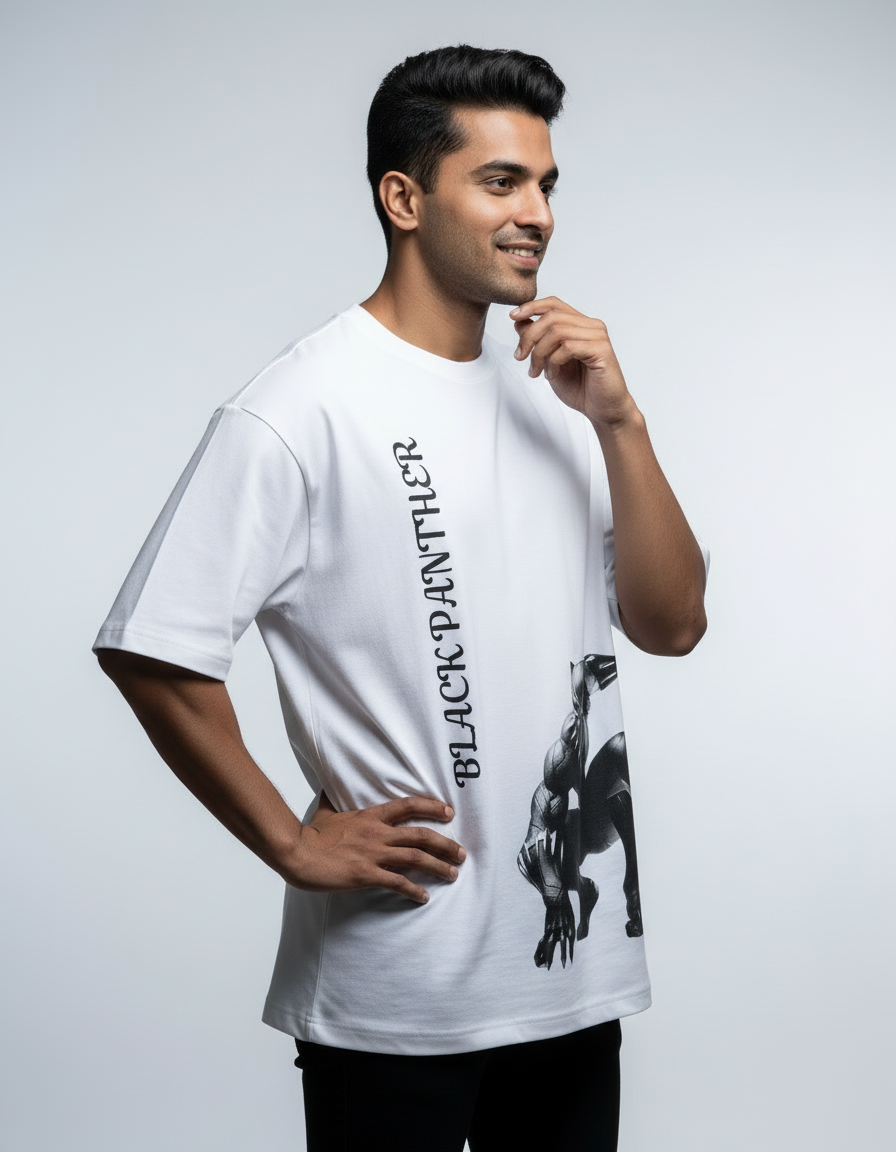 Stealth Black Panther Graphic | Premium 240 GSM Oversized Streetwear Tee