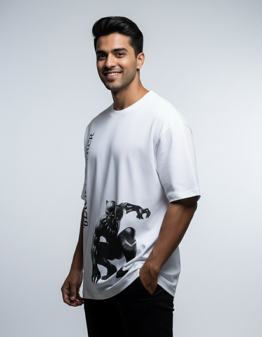 Stealth Black Panther Graphic | Premium 240 GSM Oversized Streetwear Tee