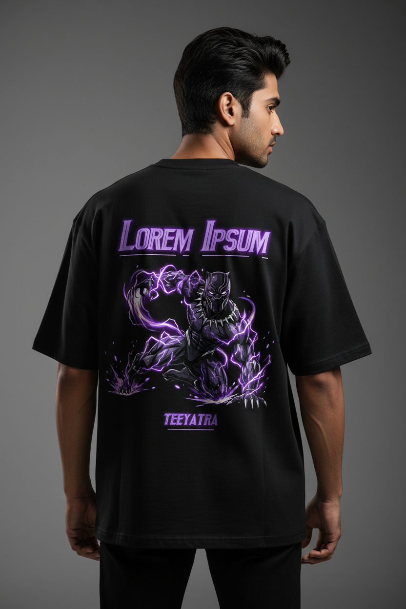Black Panther “Wakanda Forever” Oversized T-Shirt – 240 GSM French Terry | DTF Print
