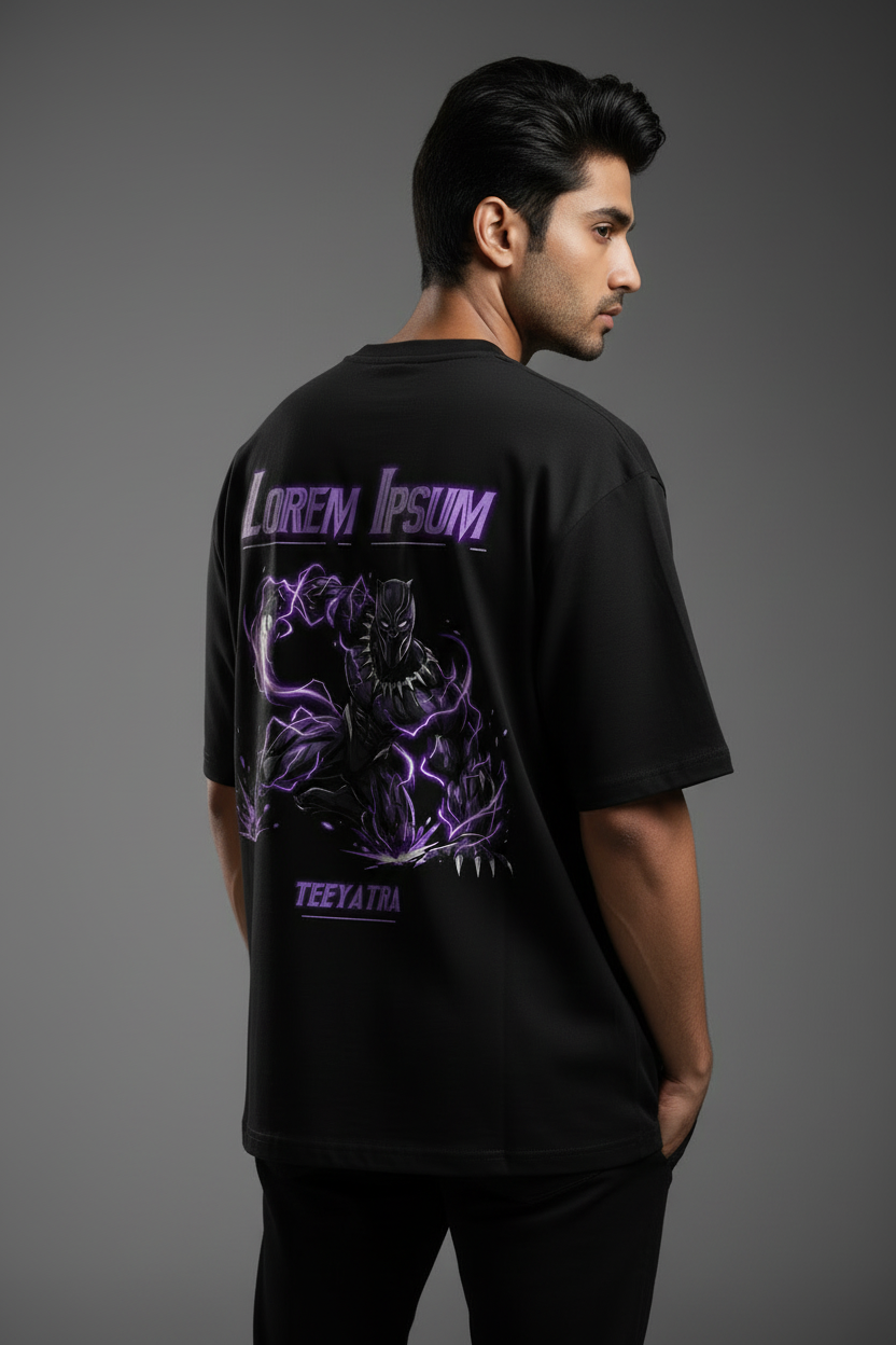 Black Panther “Wakanda Forever” Oversized T-Shirt – 240 GSM French Terry | DTF Print