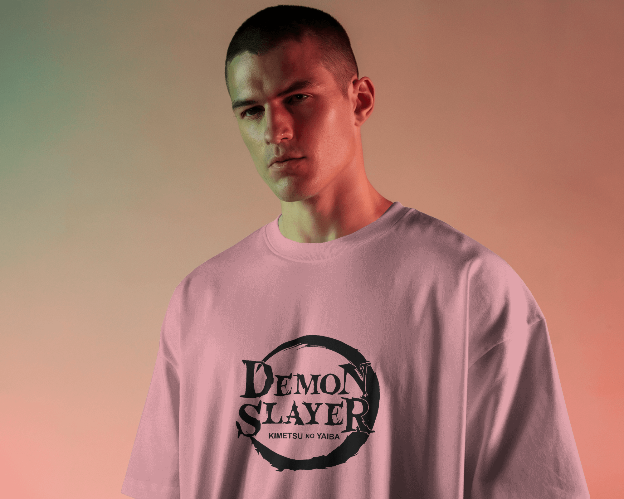 Tanjiro Kamado Men's Terry Oversized Tee | Demon Slayer  | Teeyatra | Anime