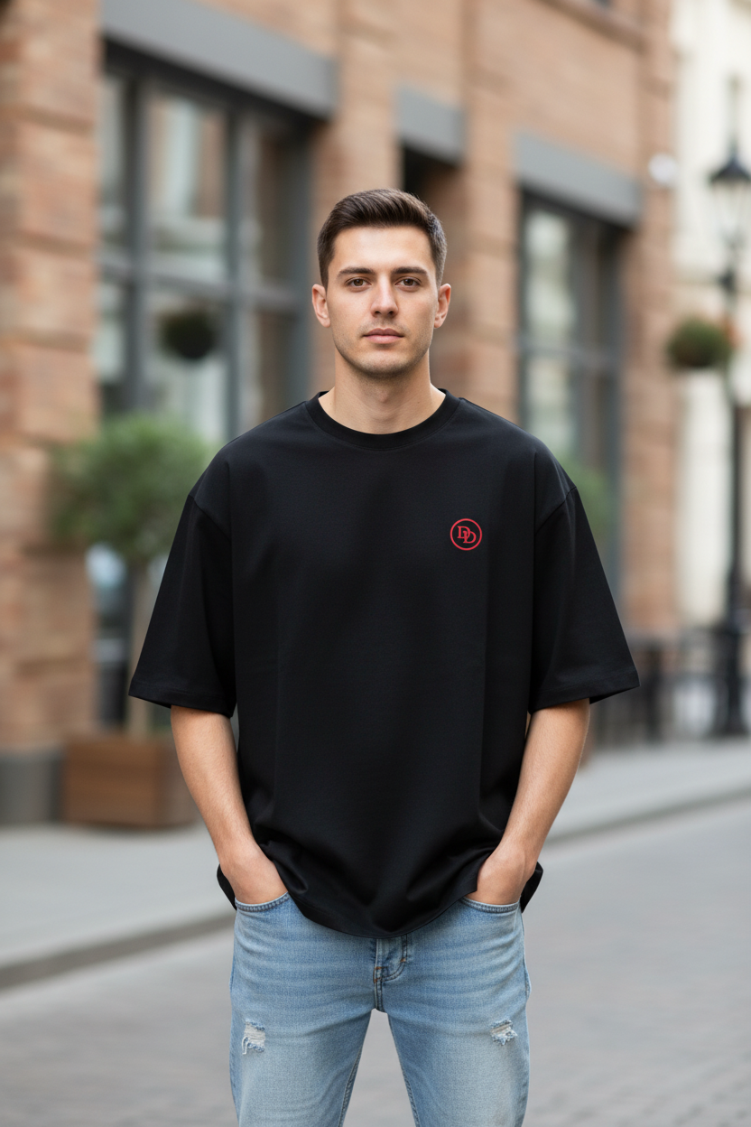 Teeyatra "The Man Without Fear" | Oversized 240 GSM French Terry Graphic Tee