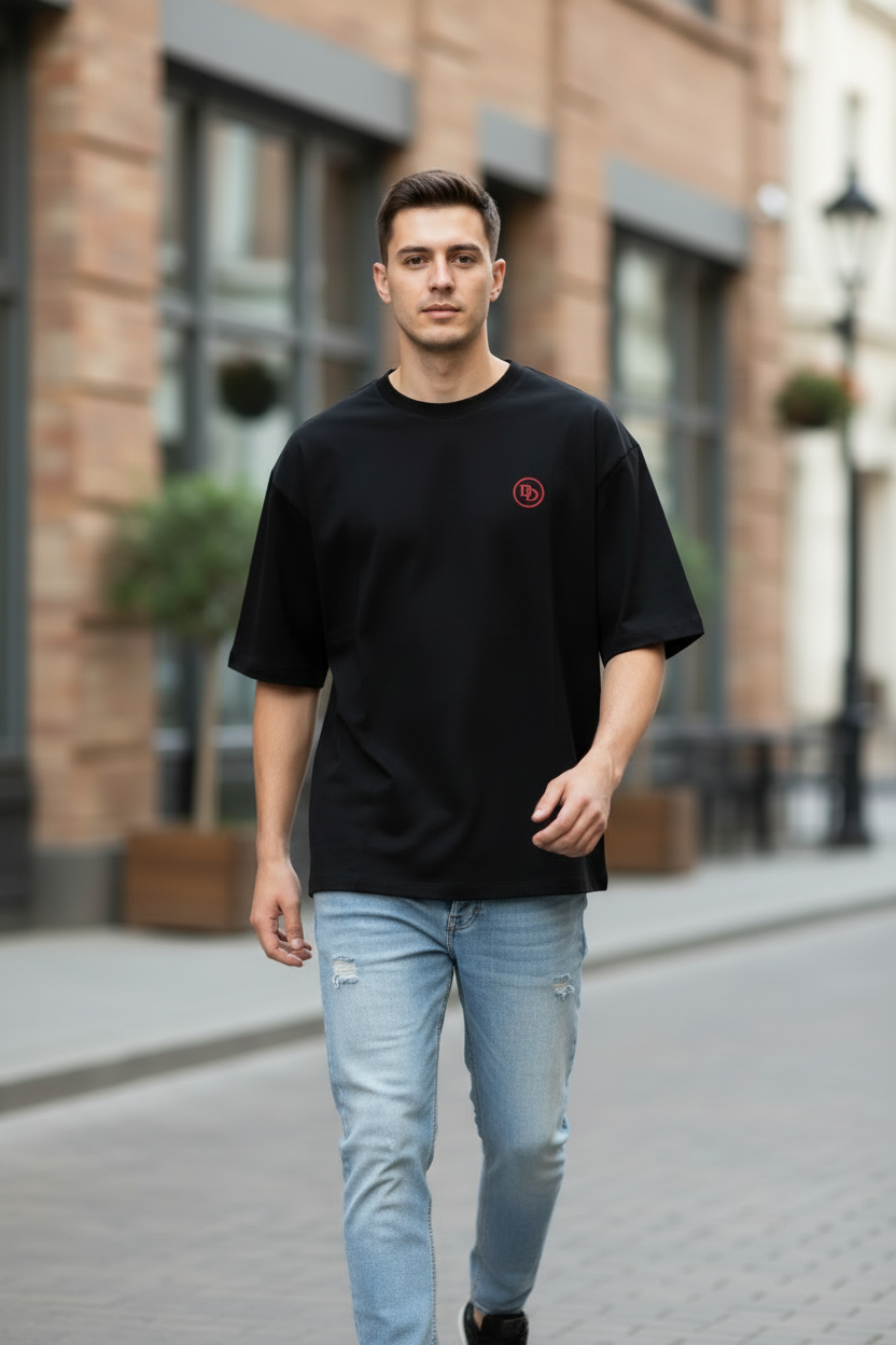 Teeyatra "The Man Without Fear" | Oversized 240 GSM French Terry Graphic Tee