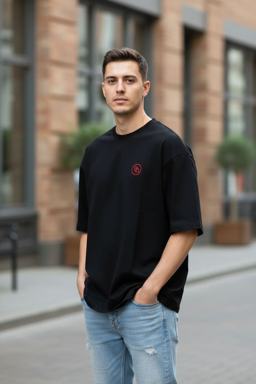 Teeyatra "The Man Without Fear" | Oversized 240 GSM French Terry Graphic Tee