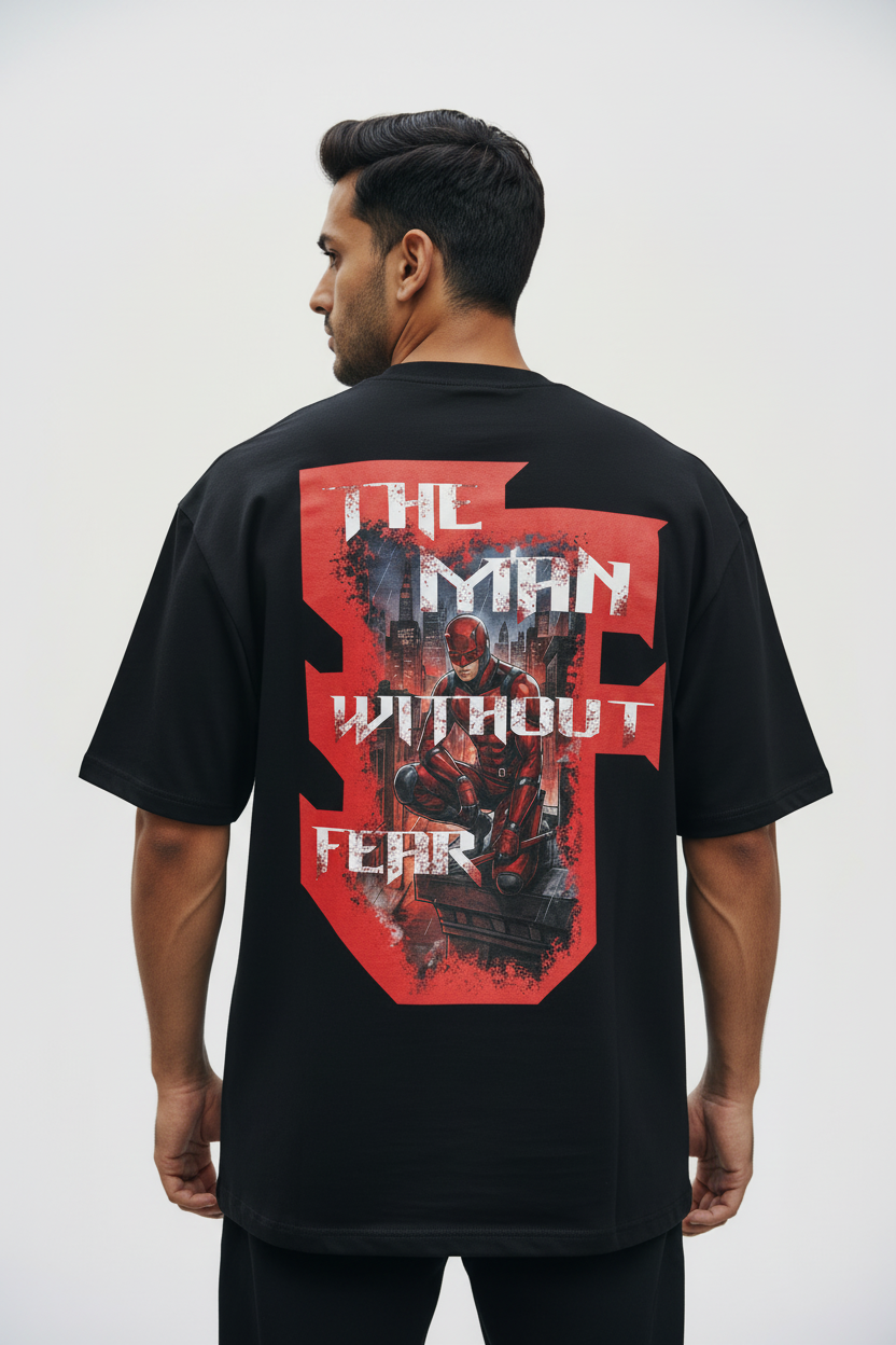 Teeyatra "The Man Without Fear" | Oversized 240 GSM French Terry Graphic Tee