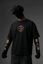 TEEYATRA Deadpool Oversized Graphic T-Shirt – 240 GSM Premium French Terry | DTF Back Print Streetwear