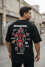 Deadpool Oversized T-Shirt – 240 GSM French Terry | DTF Print | Black Streetwear Tee