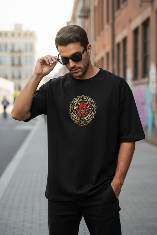 Chainsaw Man Trio Manga Panel Oversized T-Shirt | Power, Aki & Denji | 240 GSM French Terry | Teeyatra - TEEYATRA