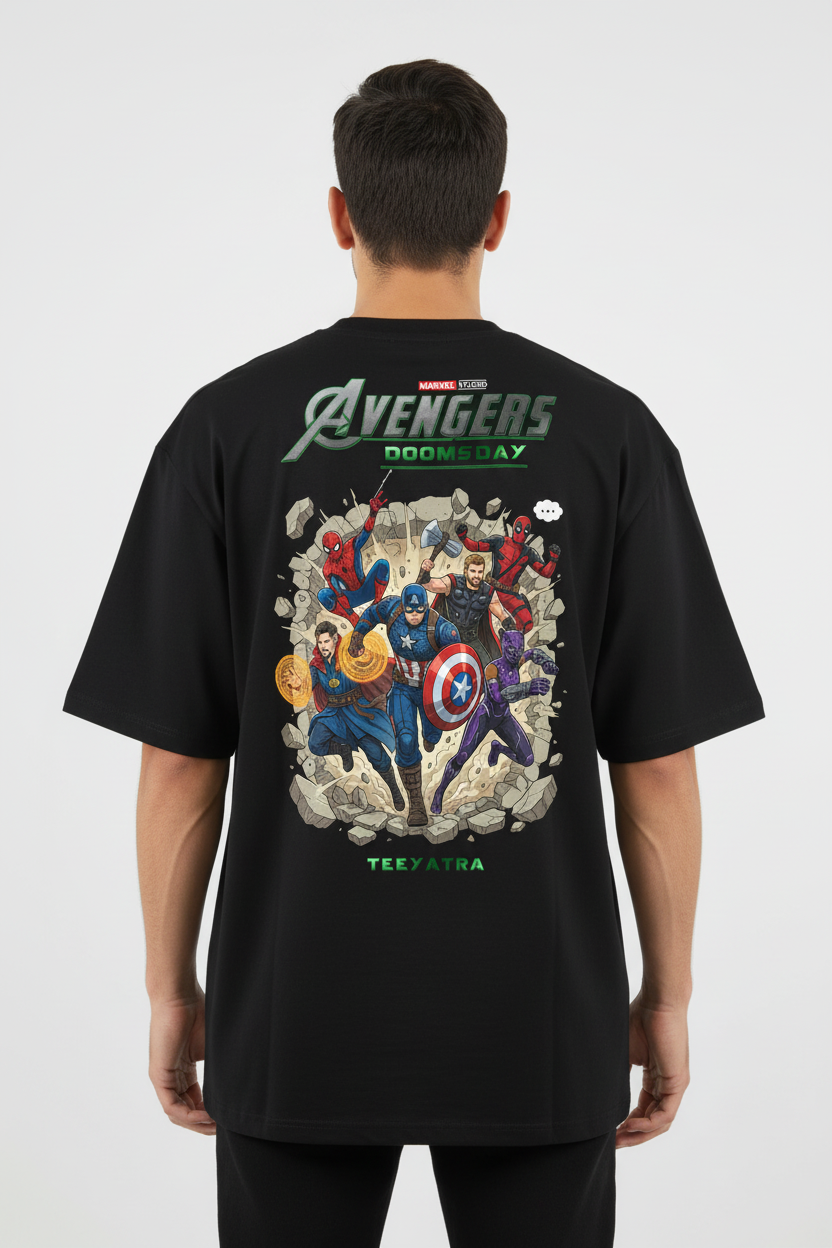 Teeyatra Premium Heavyweight Oversized T-Shirt – Avengers: Doomsday Edition (240 GSM French Terry)