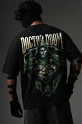 TEEYATRA Doom Warrior Oversized Graphic T-Shirt – 240 GSM Premium French Terry | DTF Back Print