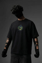 TEEYATRA Doom Warrior Oversized Graphic T-Shirt – 240 GSM Premium French Terry | DTF Back Print