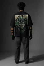 TEEYATRA Doom Warrior Oversized Graphic T-Shirt – 240 GSM Premium French Terry | DTF Back Print