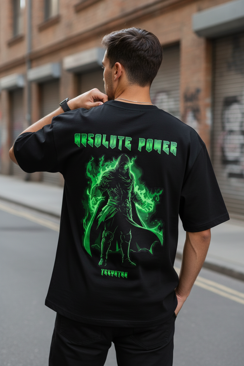 Teeyatra “Absolute Power” Dr. Doom Oversized T-Shirt – 240 GSM French Terry - TEEYATRA
