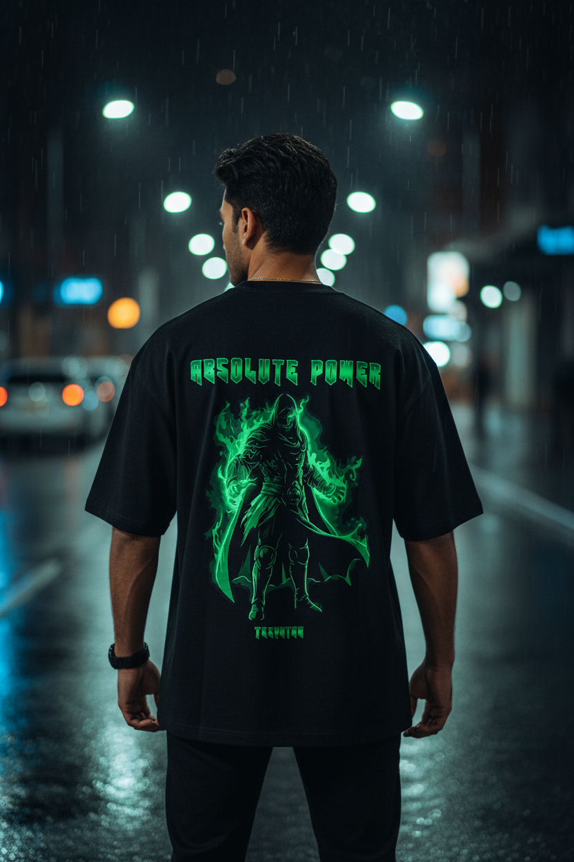 Teeyatra “Absolute Power” Dr. Doom Oversized T-Shirt – 240 GSM French Terry - TEEYATRA