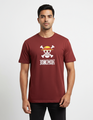 Men's One Piece Straw Hat Jolly Roger T-Shirt | Teeyatra | Anime