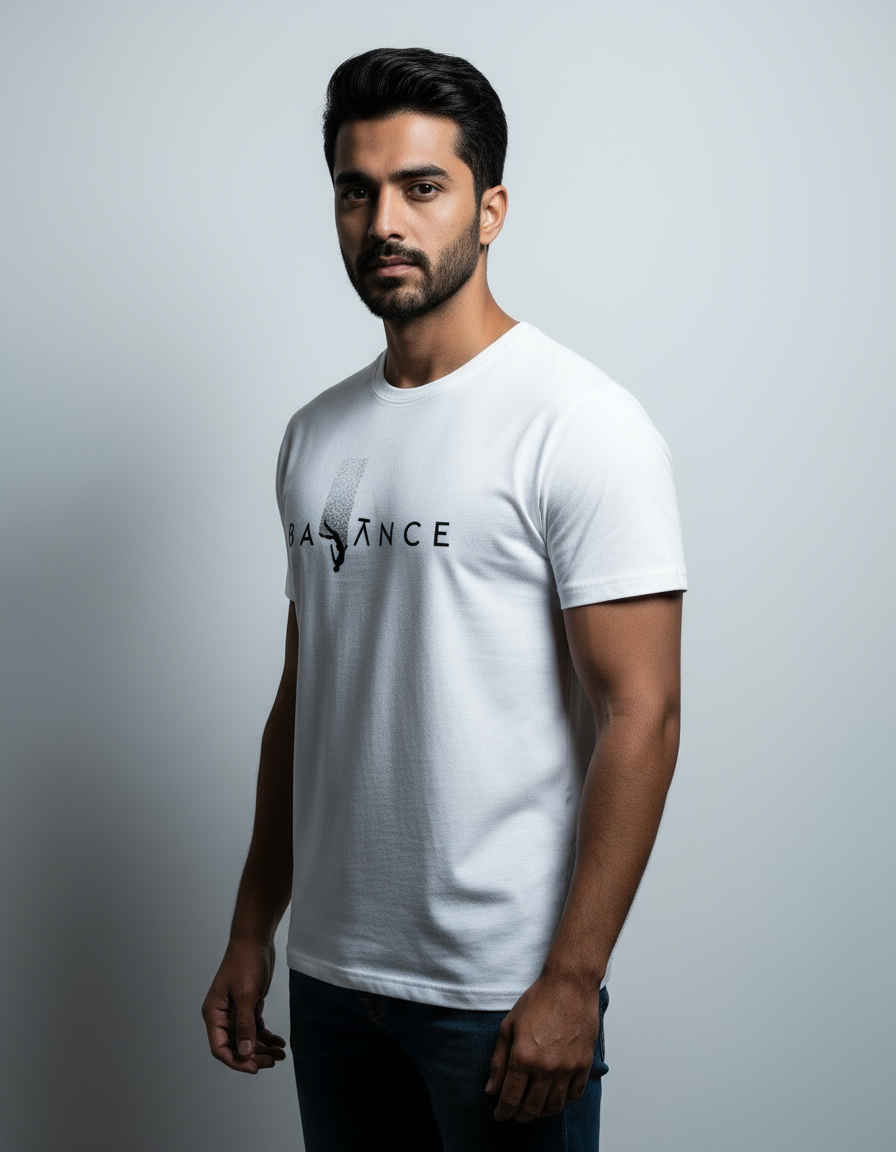 Balance Minimalist Basic T-Shirt | Teeyatra | Abstract