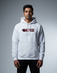 One Piece Logo White Men's Hoodie | Teeyatra | Anime