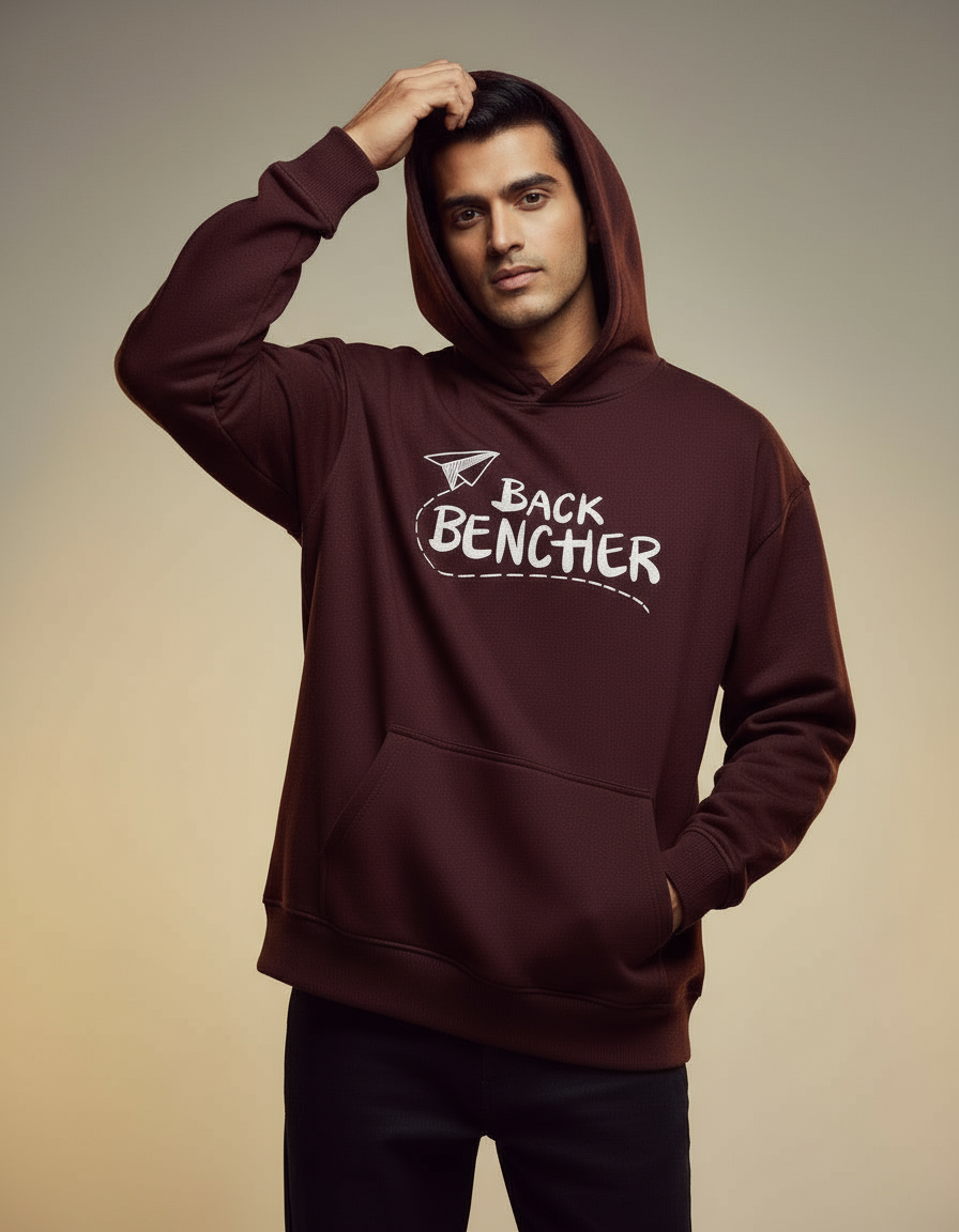 Just Vibing Back Bencher Oversized Hoodie | Teeyatra