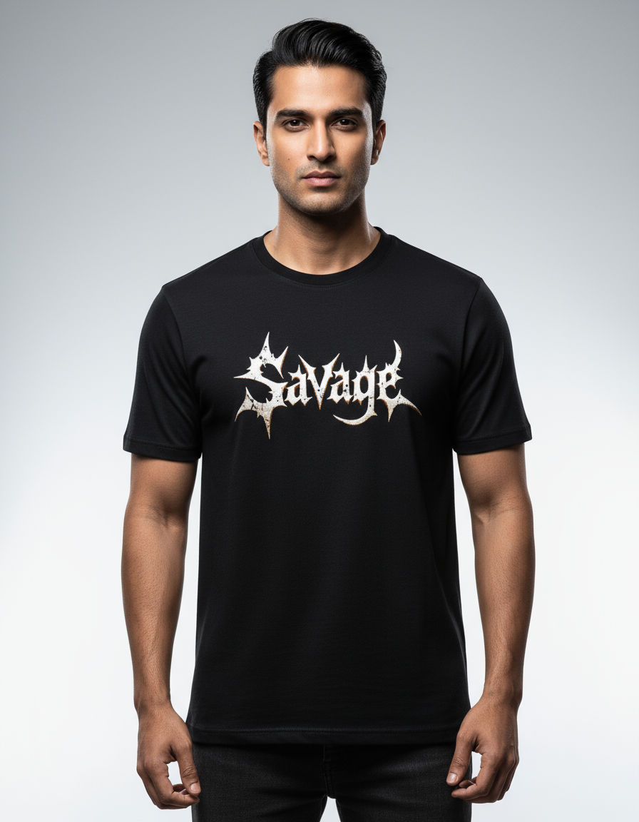 Spiky Savage Basic T-Shirt | Teeyatra | Abstract